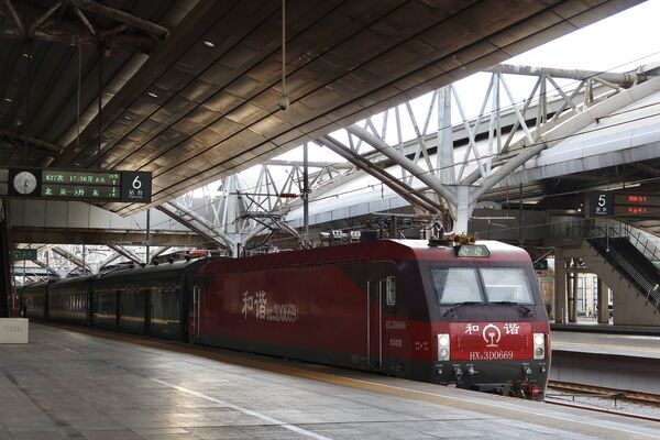K27 Beijing to Pyongyang international train locomotive